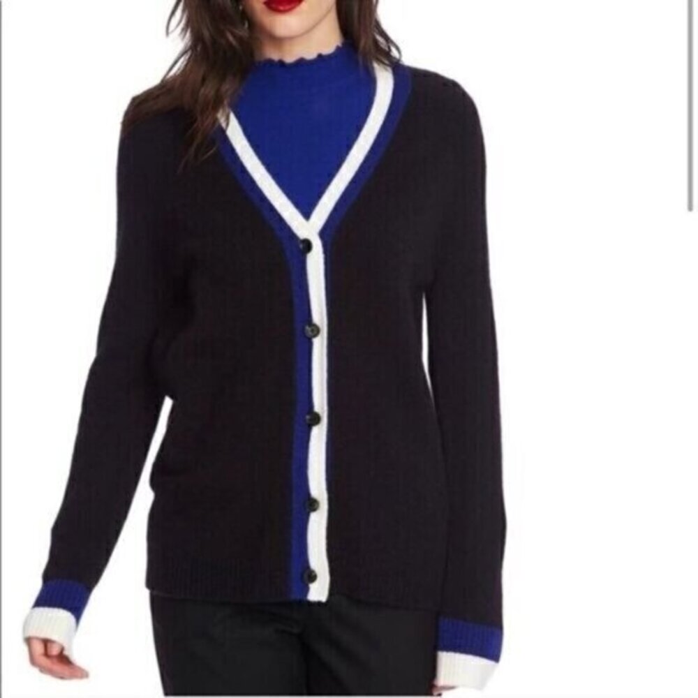 Nordstrom Court & Rowe Merino Wool Belle Noel Varsity Cardigan Sweater